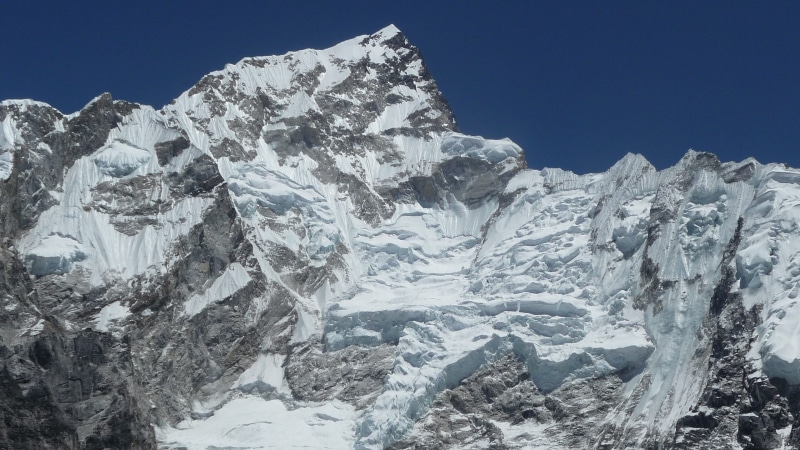 sherpa, trekking, 2K, landscape, tranquil scene, scenics - nature, snowcapped mountain, nupse, clear sky, mountain peak, mountain range, blue, mountain