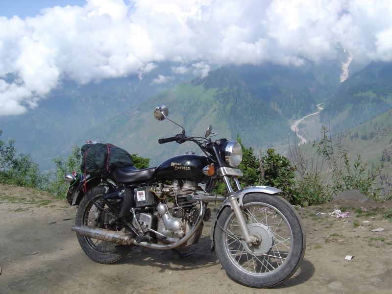outdoors, sky, mountain, pilgrimage on royal enfield, outdoor, cloud - sky, no people, india, land, 2K, transportation, adventure, nature, scenic, kashmir