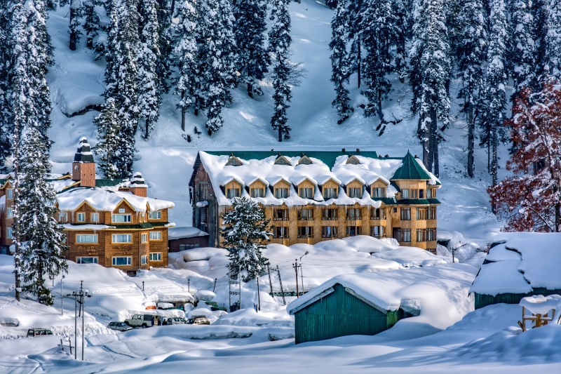 mountains, kashmir, snow, architecture, christmas tree, snowflake, india, christmas decoration, building, day, building exterior, beauty in nature, landscape