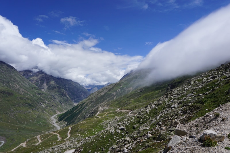 nature, sky, mountain range, non-urban scene, mountain peak, himalaya, tranquil scene, tranquility, idyllic, rothang, india, himachal pradesh, cloud - sky