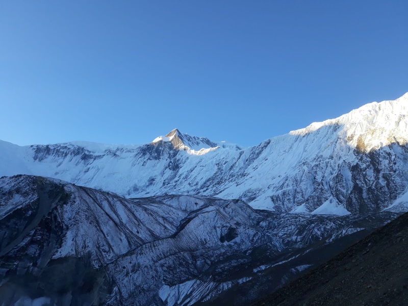 tranquil scene, 4K, range, trekking, tranquility, manang, blue, tilicho lake, non-urban scene, mountain range, mountain peak, winter, no people, cold temperature