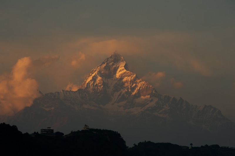 Jimmy Walsh Photography, asia, cloudscape, mountain, blue, environment, famous Place, nature, beauty In Nature, mountain Peak, snow, rock, " Fishtail"