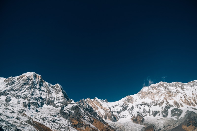 ice, base camp, scenery, asia, annapurna, nature, snowcapped mountain, winter, tree, snow, slope, outdoors, copy space, trek, mountain, cold temperature