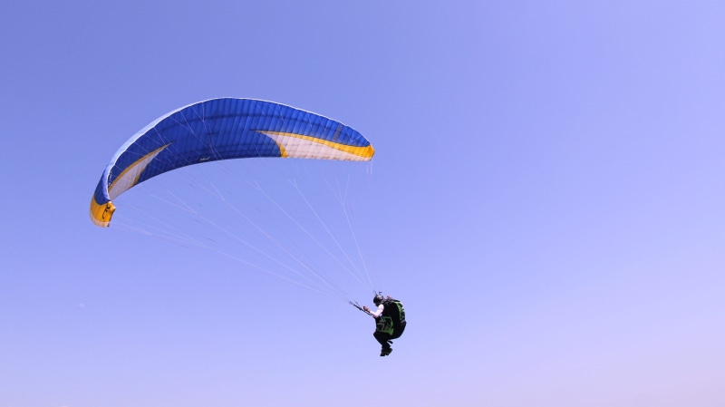 joy, pokhara, paragliding, sky, nepal, flying, full length, mid-air, motion, freedom, sport, blue, wind, nature, unrecognizable person, outdoors, leisure activity