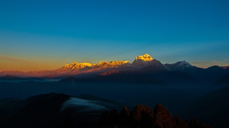 snowcapped mountain, horizontal plane, mountains, 4K, light, cloud - sky, landscape, rock, land, photo, pokhara, sun, cloud, himalayas, sunrise, hiking