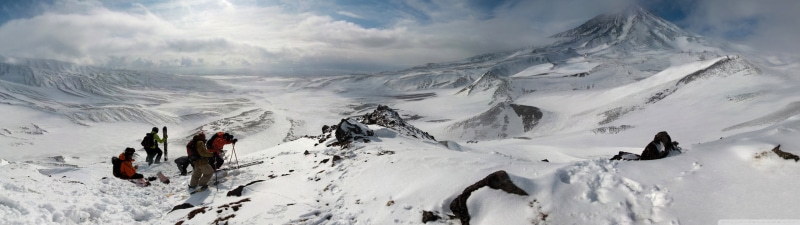 clouds, mountain, day, leisure activity, 4K, mountain range, cold temperature, adventure, activity, snowcapped mountain, sky, environment, people, extreme sports