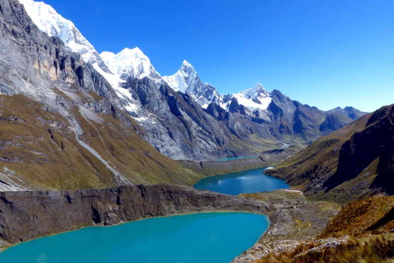 lake, mountain, andes, mountain peak, turquoise colored, nature, tranquility, blue, glacier, sky blue, no people, tranquil scene, scenics - nature, beauty in nature
