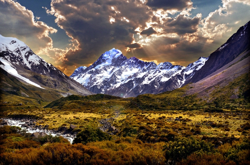 mountain Range, extreme Terrain, breathtaking, epic, season, mountain landscape, sunset, forest, glacier, mountains, tree, spring, land, cloud, valley