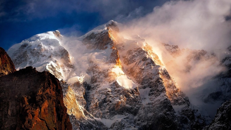 snowcapped mountain, ultar, rock - object, mountain, formation, cloud, majestic, karakoram, ultar sar, solid, beauty in nature, sky, cloud - sky, landscape