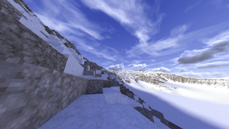 scenics - nature, mountain, environment, cloud - sky, tranquility, snow, blue, built structure, range, architecture, outdoors, day, snowcapped mountain