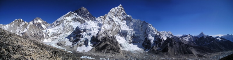 nuptse, blue, glacier, lhotse, cold temperature, high, steep, scenics - nature, distance, sagarmatha, alps, mountain range, qomolangma, mountain peak, motion