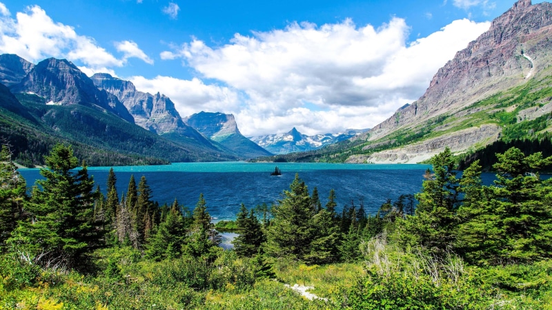 mountains, national park, nature, plant, mountain, land, environment, mountain range, beauty in nature, united states, no people, coniferous tree, glacier national park