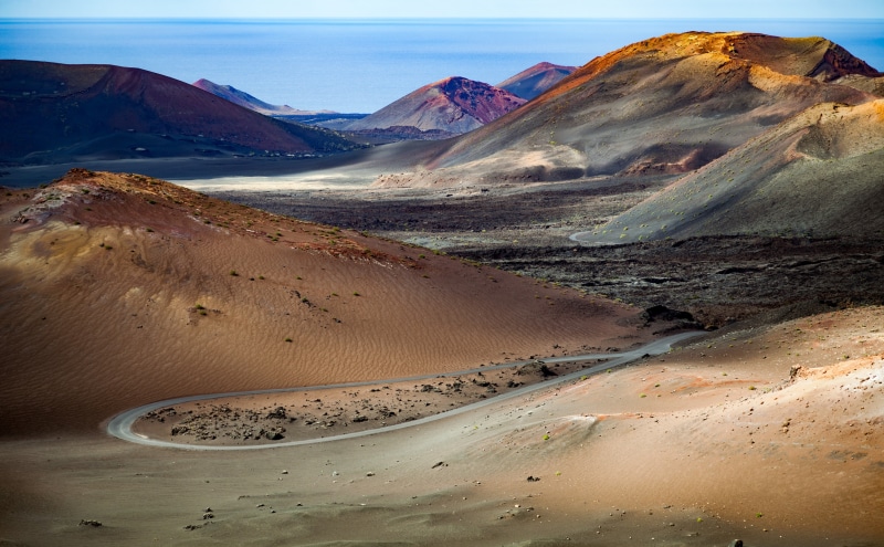 desert, canary, Scenery, mountain, arid climate, laspalmas, formation, Mountains, mountain range, Soil, Canaries, Road, Europe, Timanfaya, Landscape, Travel