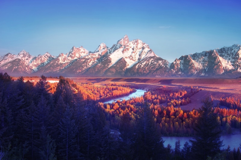 2K, mountains, landscape, Wyoming, Grand Teton National Park, snake river overlook