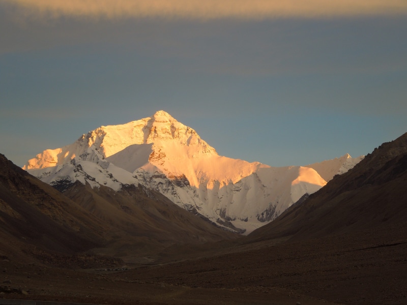 cold temperature, winter, light, snowcapped mountain, xigaze, tranquility, sunset, everest, nature, rongbu temple, landscape, non-urban scene, mountain peak