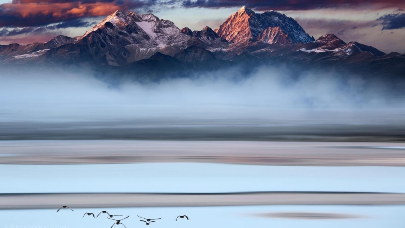 non-urban scene, 1080P, asia, kangding, sky, scenics - nature, peaks, beauty in nature, mist, environment, snowcapped mountain, china, tranquil scene
