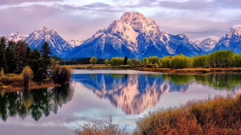 united states, lake, teton, reflection, grand teton national park, national park, grand teton, wyoming, 1080P, usa