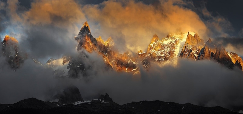 sunset, mountain, alps, 720P, summit, peak, snowy, snowy peak, landscape, nature
