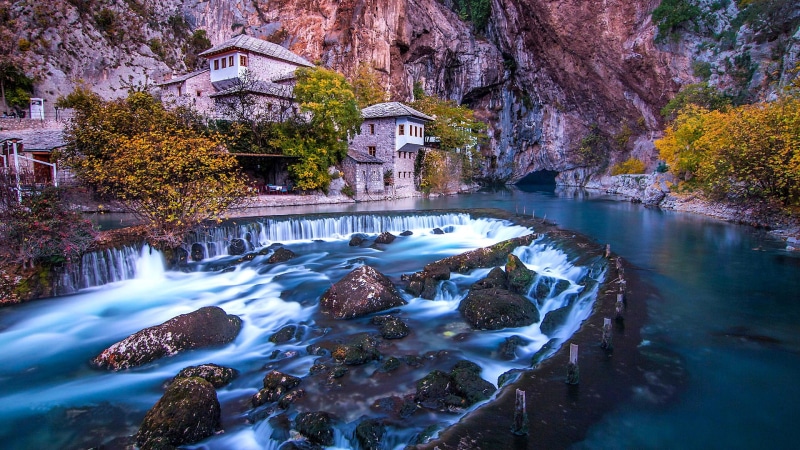 buna river, bosnia, dervish house, 1080P, blagaj tekija monastery, mostar, body of water, river, tourist attraction, tekija monastery, stream, blagaj