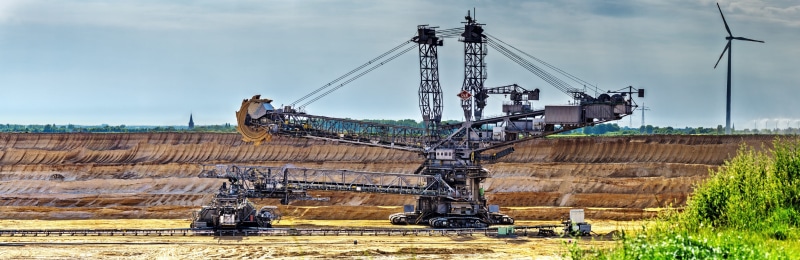 machine, brown coal, nature, heavy, fuel and power generation, technology, transportation, black, construction site, garzweiler, working, crane - construction machinery