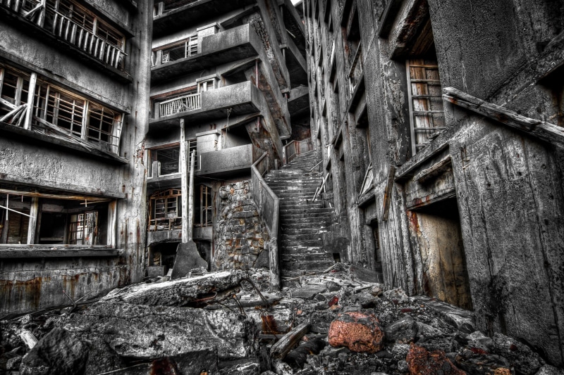 the past, ghost, history, wall - building feature, facility, japan, abandoned, panoramic, town, deterioration, coal, weathered, ghost town, battleship island