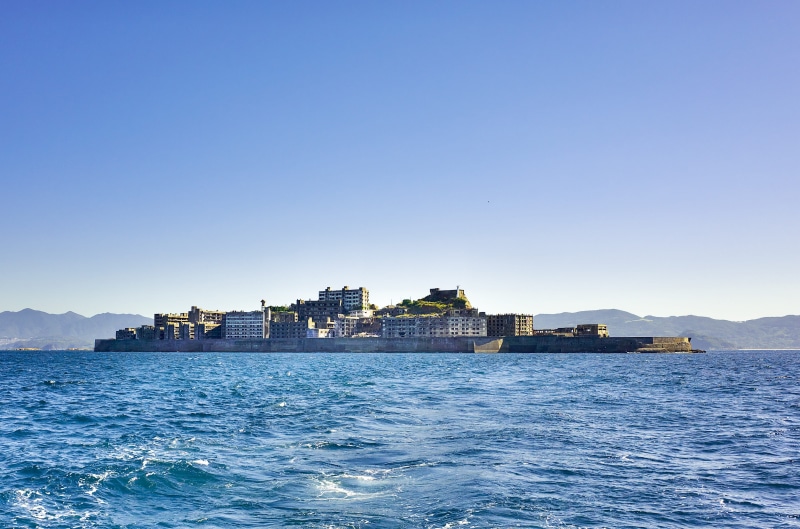 battleship, blue, body, travel, building, Island, near, Warship, 2K, cityscape, no people, scenics - nature, Nagasaki, water, coal mine, built structure