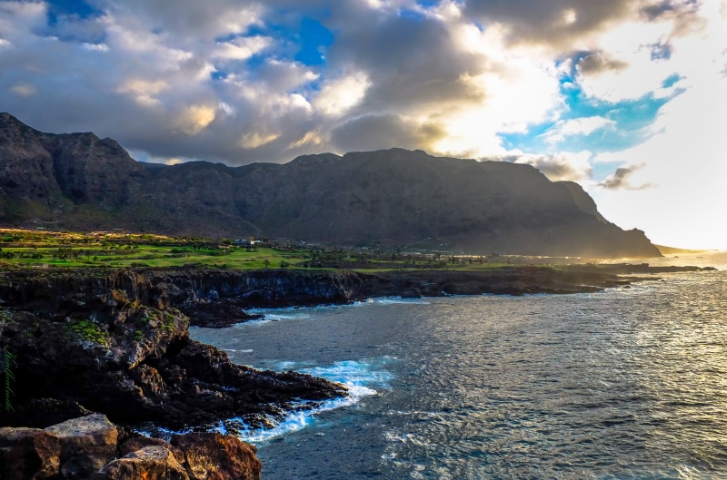 trip, ilha, landscapes, cliff, rock - Object, islas, canary, colors, west  coast, fujifilm, montagne, espagne, océan, islands, clouds above, couché, tranquility