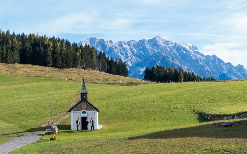 cathedral, maria, alps, grass, meadow, rural, blu, 緑  绿, natura, der, Austria, mountain, capilla, Österreich, Kowalski, field, Hochkönig, Maria Alm am Steinernen Meer