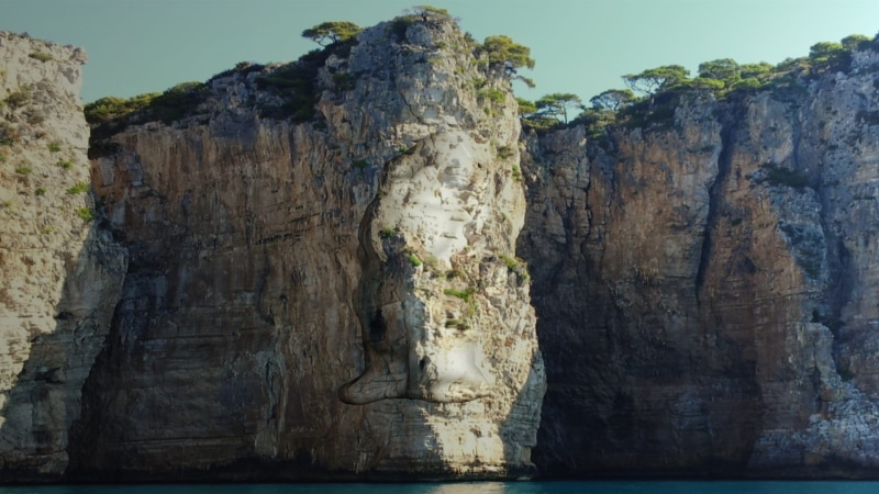 outdoors, sea, montagna spaccara, nature, textured, day, weathered, no people, old, rock formation, cliff, close-up, eroded, blue, 1080P, rock, history