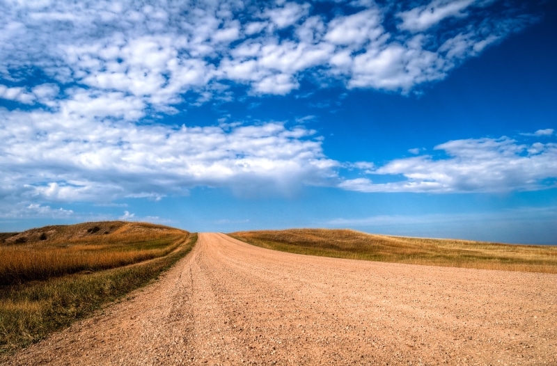 day, landscape, summer, land, cloud - Sky, nature, hill, road, sky, 2K, Road to Nowhere, blue, scenics, Badlands, South Dakota, rough, cloudy, rural Scene