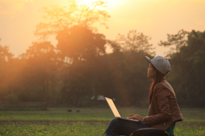 assamese, rays, sun, sunset, computer, grass, Sibsagar, lens flare, laptop, technology, men, wireless technology, three quarter length, plant, one person