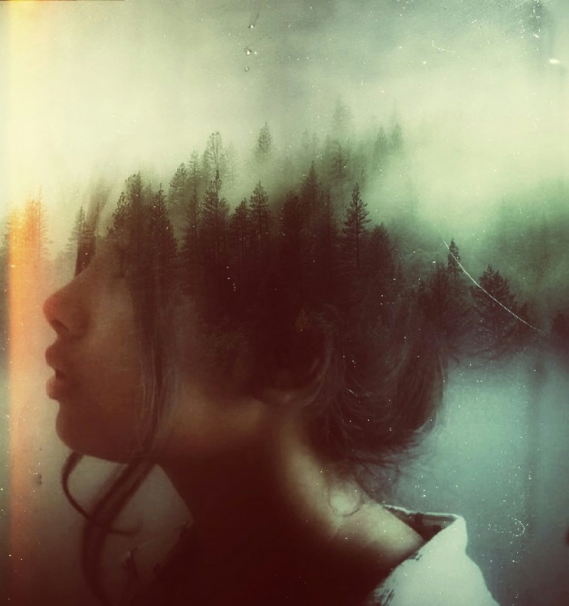 women, nature, photography, pines, wildernesses, portrait, clouds, hair, hairstyle, lifestyles, plant, warm clothing, india, manipulation, assam, day, teal