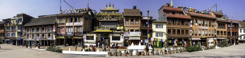 day, temples, Nepal, sky, around, city, building, Boudha Stupa, 8K, Buildings, tourism, outdoors, Stupa, built Structure, Kathmandu, residential district