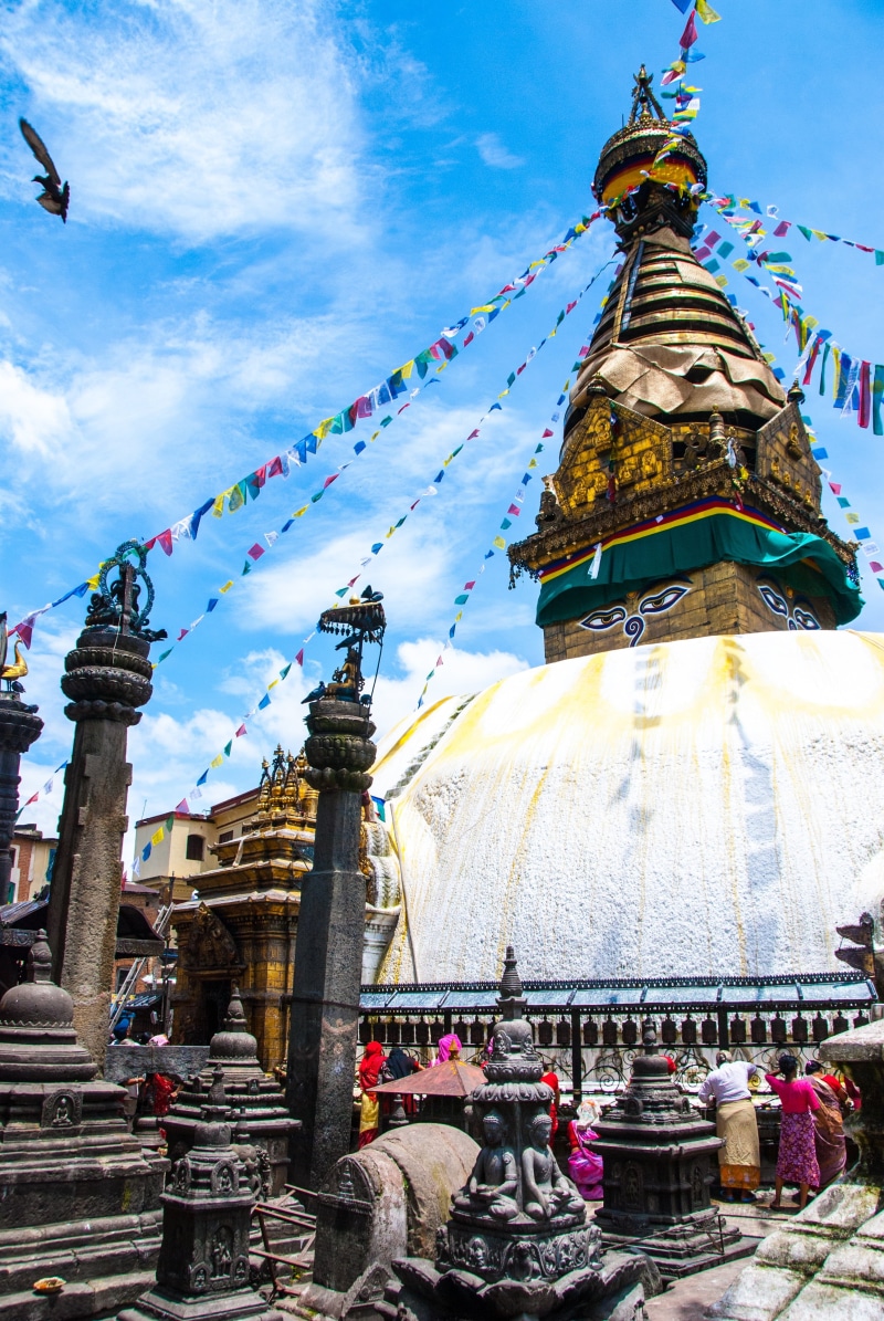 belief, building exterior, swayambhunath, sky, nepalese Culture, religion, travel, buddhism, ornate, outdoors, india, asia, spire, temple - Building, architecture