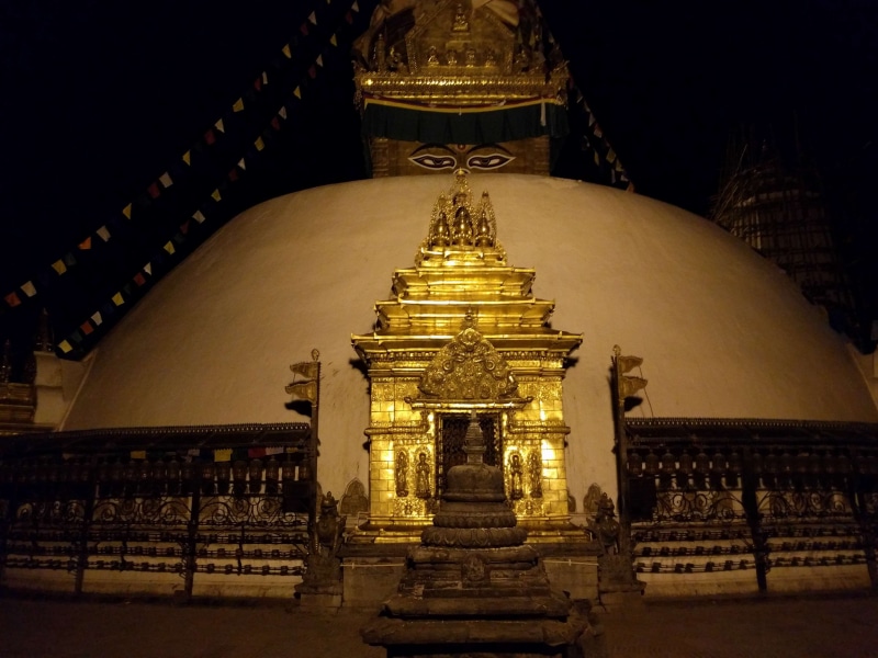 building, buddha, kathmandu, belief, history, travel destinations, no people, travel, heritage, spire, swayambhu, night, building exterior, spirituality