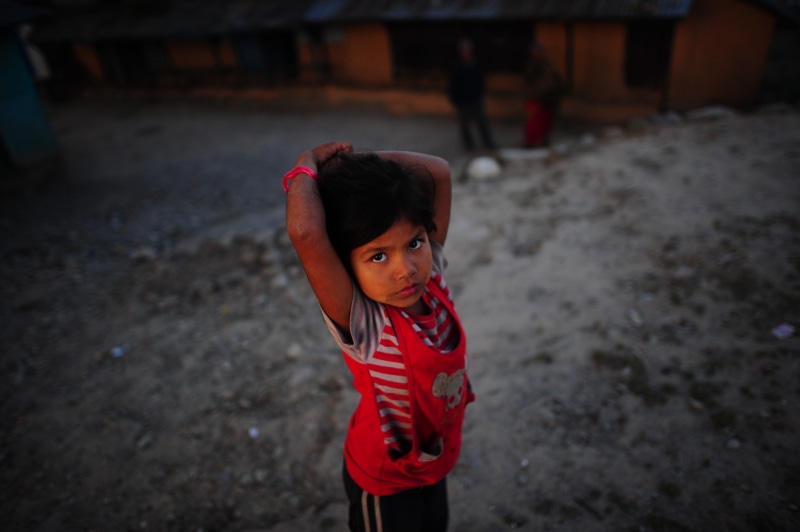 Portrait, children only, girl, girls, young, Village, children, high angle view, country, Nepal, casual clothing, Child, outdoors, 4K, nepalese, innocence