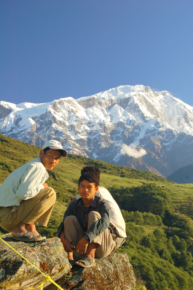 adventure, men, outdoors, mountain range, beauty in nature, children, people, leisure activity, nepalese, adult, sky, mid adult, day, real people, clear sky