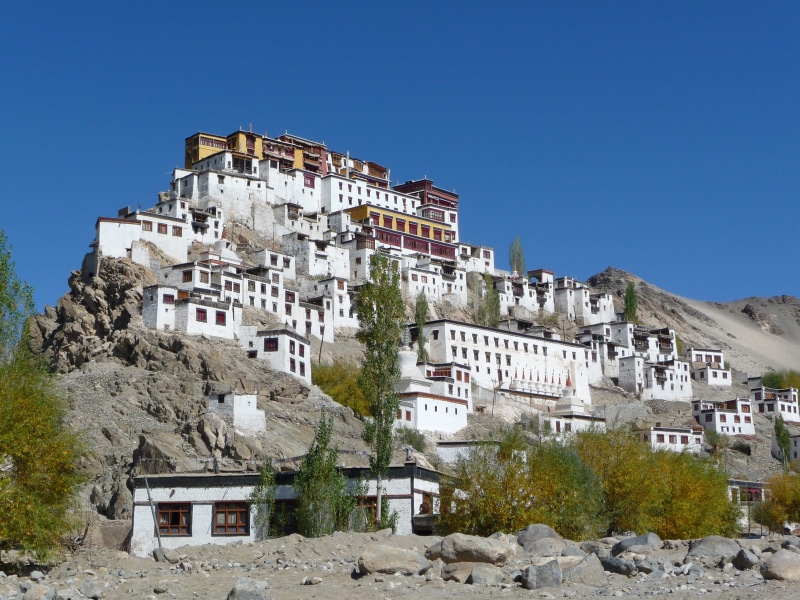 tibet, copy space, built structure, leh Village, blue, Monastery, cultures, day, city, himalayas, townscape, low angle view, outdoors, mountain, Ladakh