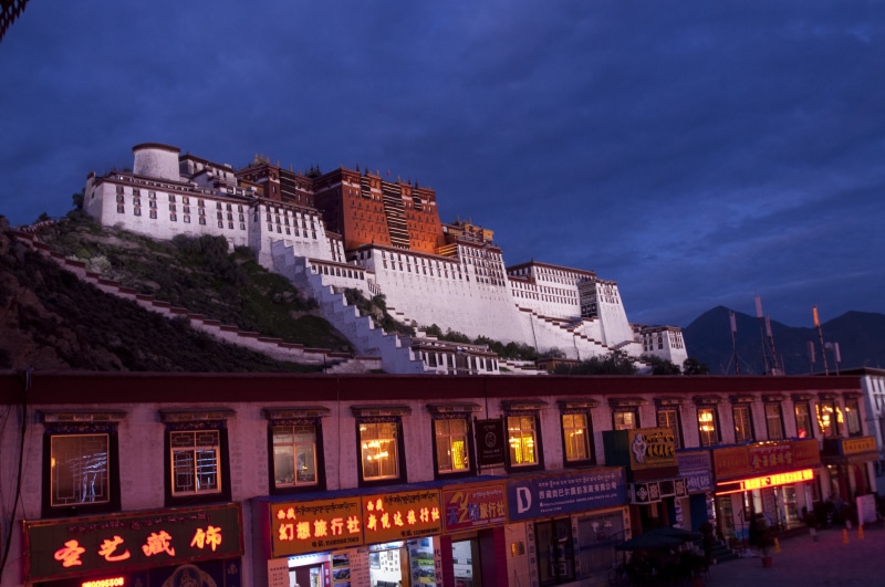 ancient, tibetan, asia, cloud - sky, history, low angle view, travel, worship, culture, nature, dusk, the past, travel destinations, building exterior