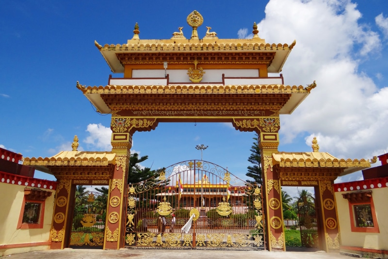 arc, famous Place, buddha, india, mini tibet, ancient, temple, tibetan settlement, gate, sky, no people, history, place of worship, mundgod, belief, travel