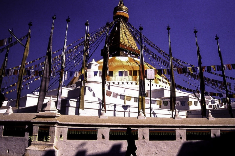 city, praying, snow, building, stupa, himalayas, no people, cultures, day, monastery, sky, temple - Building, architecture, built structure, Nepal, tibet