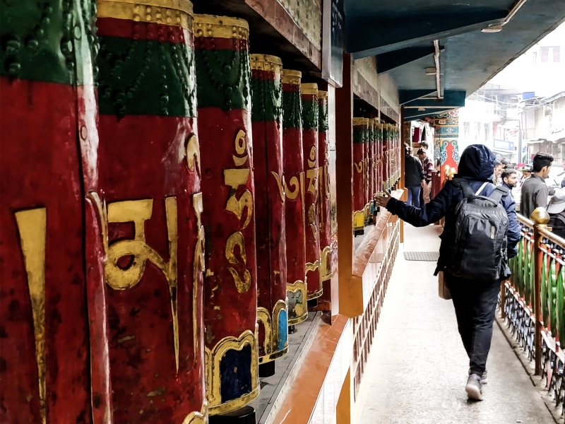 architectural column, creativity, in a row, dalai lama temple, indoors, travel, mountain, india, macleodganj, pooja sharma, dalai lama, dharamshala, dharmshala