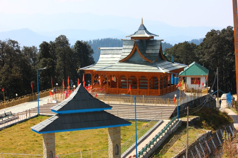 god, wooden, nature, no people, belief, built structure, sky, tree, himachal, hatu, snowfall, temple, architecture, city, outdoors, narkanda, grass, pradesh