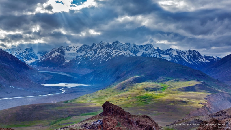 india, valley, himalayas, Mountains, near, lake, tal, chandra, spiti, 2K