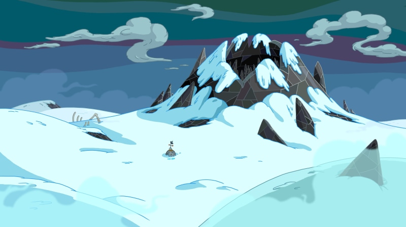 vertebrate, creativity, outdoors, 4K, blue, no people, low angle view, art and craft, cartoon, mid-air, close-up, white color, snow, representation, Adventure Time