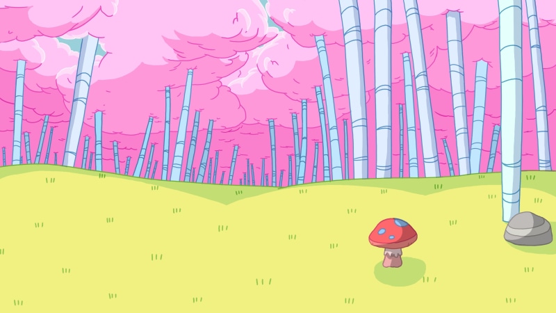 craft, pink color, no people, yellow, pattern, animation, wall - building feature, paint, Adventure Time, tree, nature, outdoors, metal, 2K, creativity
