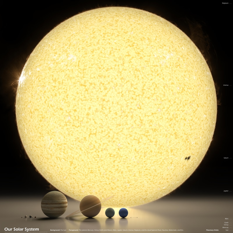 space, digital art, 5K, Solar System, Sun, planet