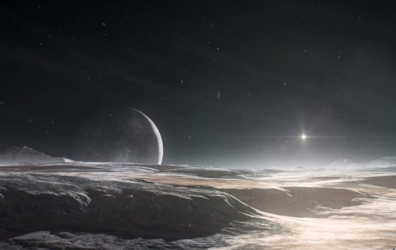glowing, astronomy, idyllic, outdoors, night, planetary moon, motion, moonlight, space, tranquility, water, pluto, moon, scenics - nature, 2K, horizon