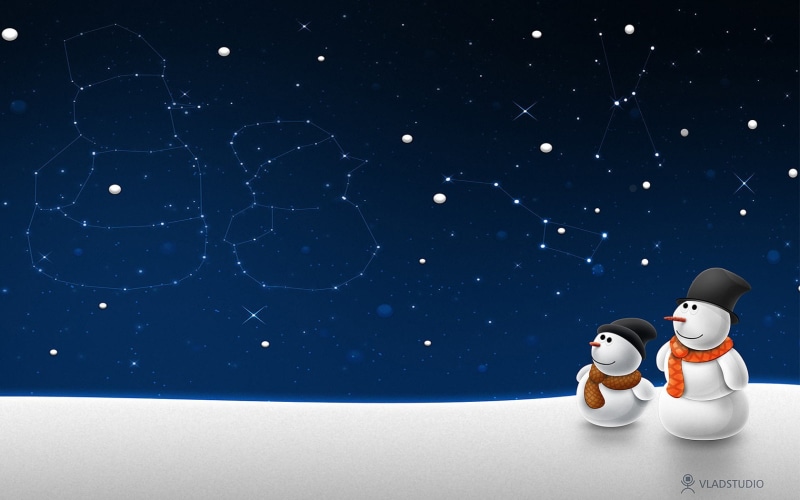 snowmen, Vladstudio, Christmas, vector, 720P
