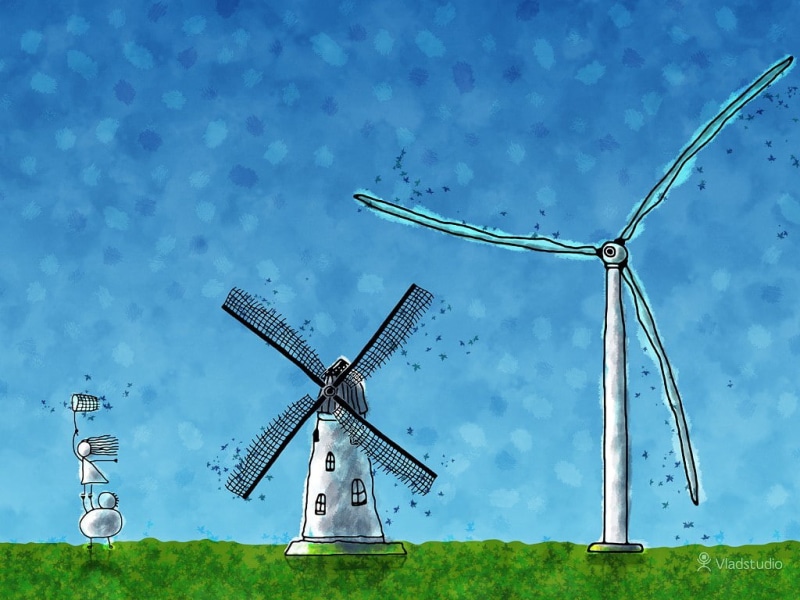 cloud - sky, windmill, nature, outdoors, grass, environment, blue, artwork, land, alternative energy, turbines, built structure, fuel and power generation